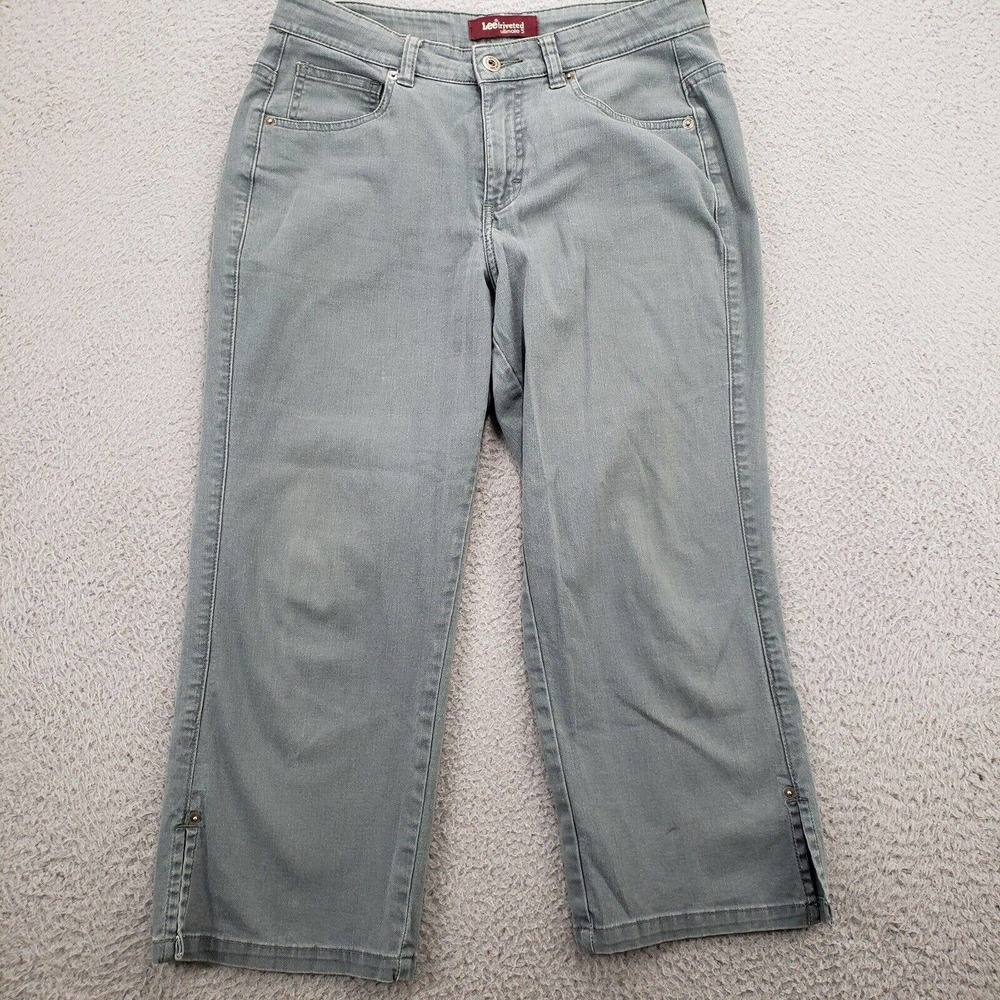 Lee Jeans Womens‎ 8 Gray Capri Straight Riveted Ultimate 5